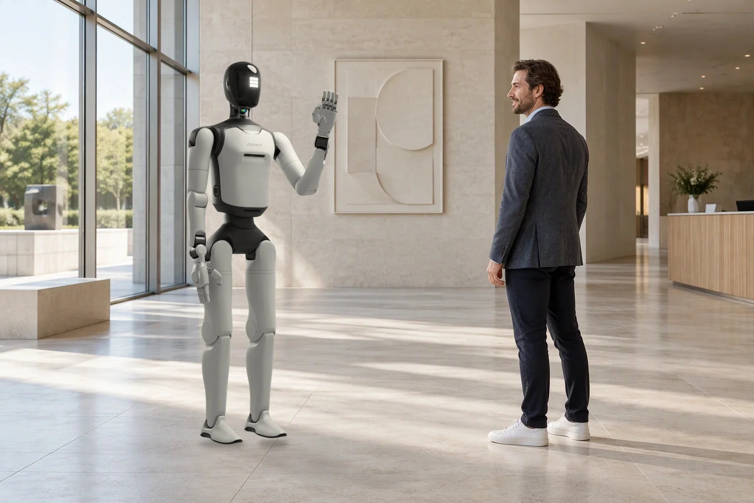 AGIBOT A3 Ultra en situation d’interaction — illustration officielle du constructeur